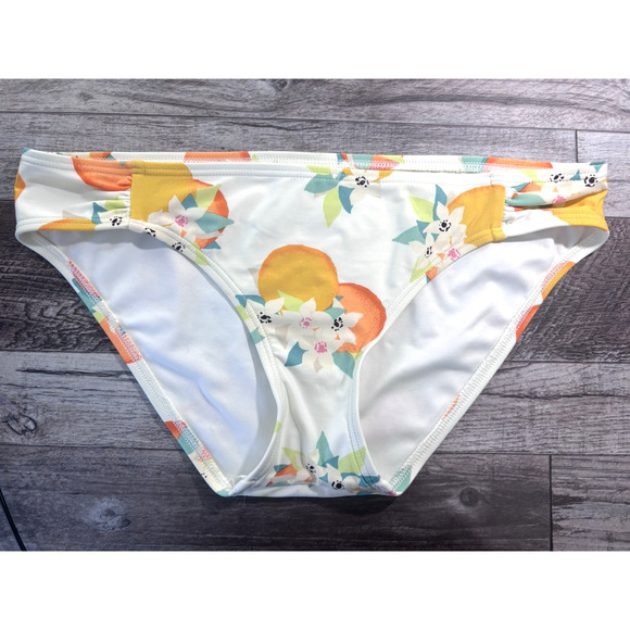 Kate Spade Bikini Bottom Medium Cream Citrus Floral Beach Cruise Resort - Picture 1 of 4